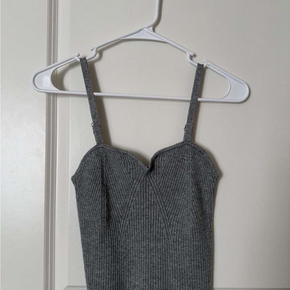 Wild Fable Gray Ribbed Knit Top